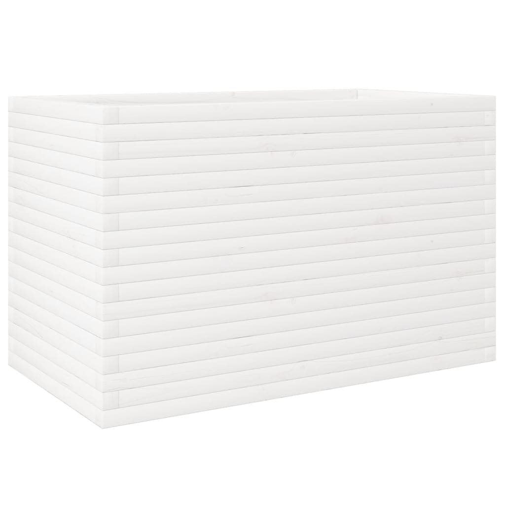 vidaXL Jardinière blanc 110x60x68,5 cm bois de pin massif