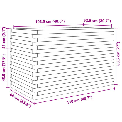 vidaXL Jardinière blanc 110x60x68,5 cm bois de pin massif