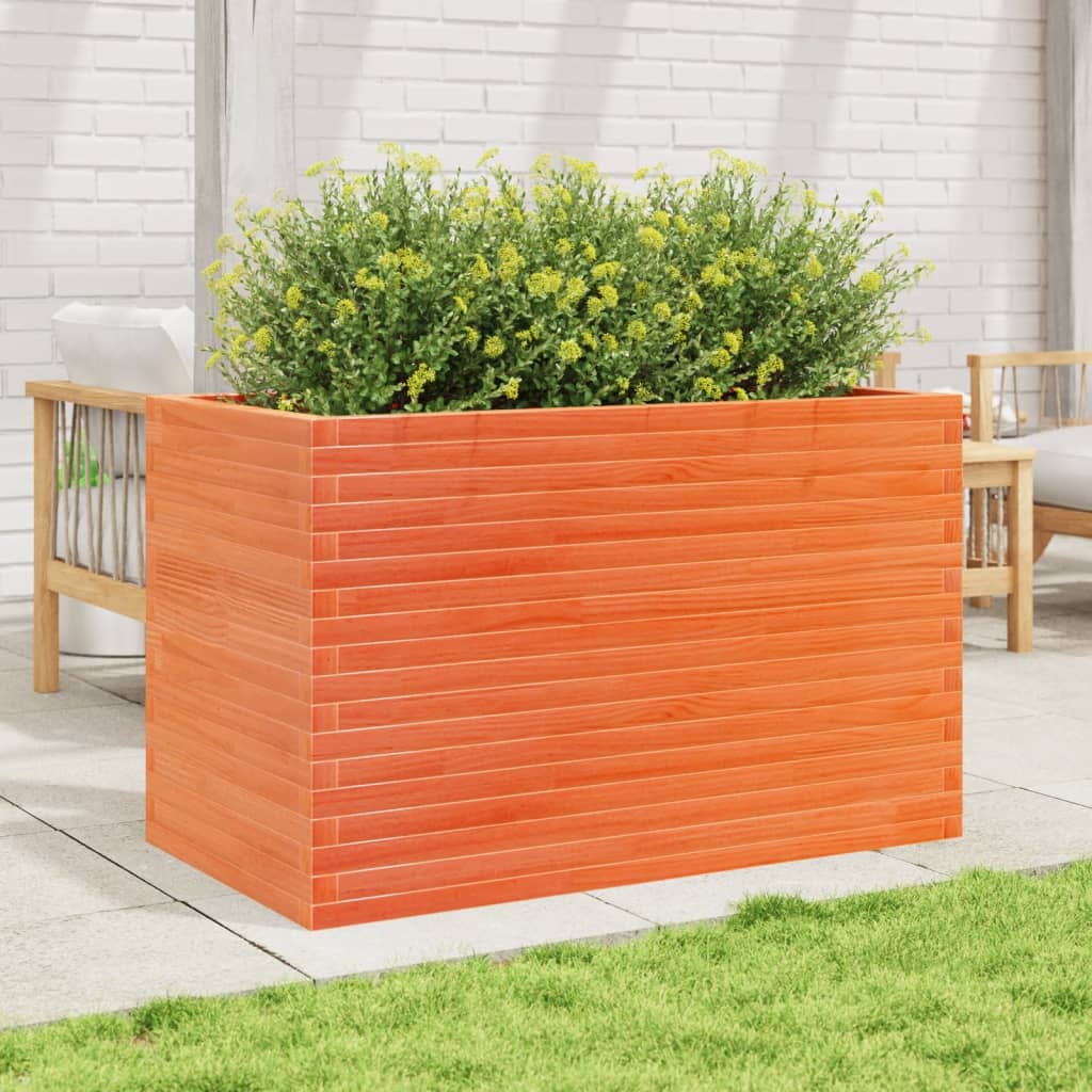 vidaXL Jardinière cire marron 110x60x68,5 cm bois de pin massif