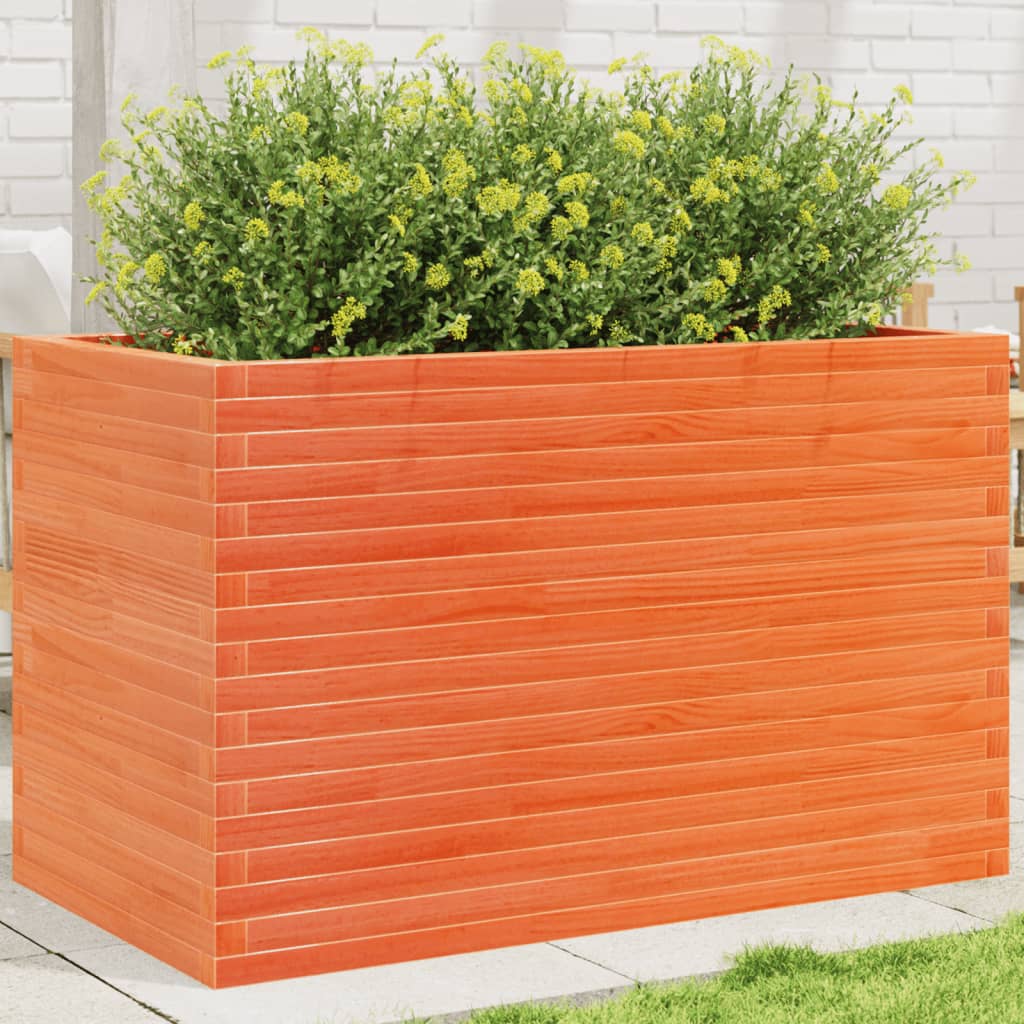 vidaXL Jardinière cire marron 110x60x68,5 cm bois de pin massif