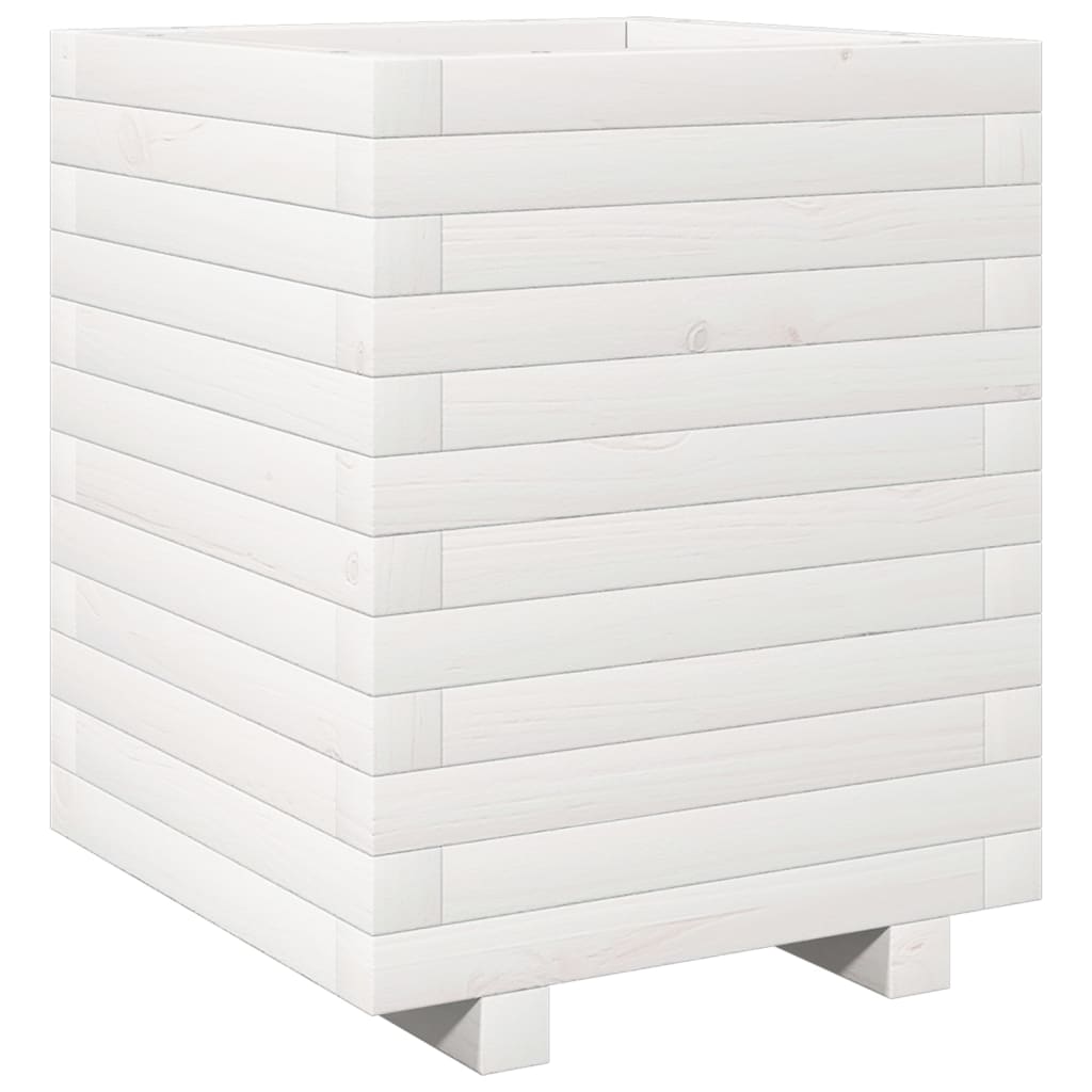 vidaXL Jardinière blanc 40x40x49,5 cm bois de pin massif