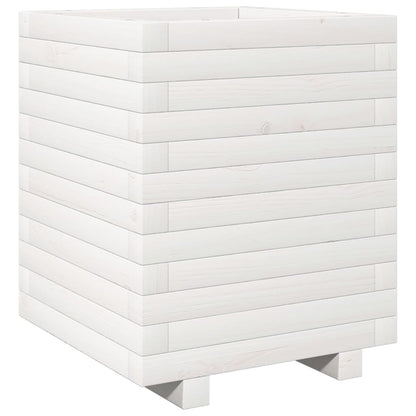 vidaXL Jardinière blanc 40x40x49,5 cm bois de pin massif
