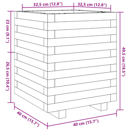 vidaXL Jardinière blanc 40x40x49,5 cm bois de pin massif
