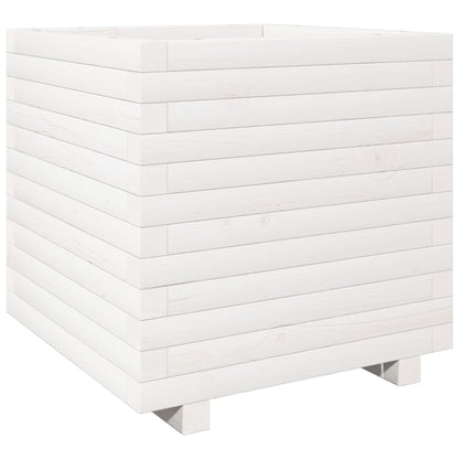 vidaXL Jardinière blanc 50x50x49,5 cm bois de pin massif
