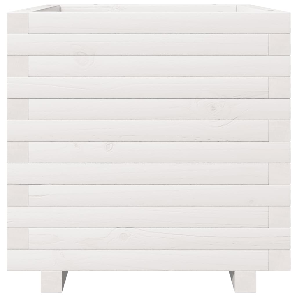 vidaXL Jardinière blanc 50x50x49,5 cm bois de pin massif