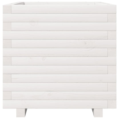 vidaXL Jardinière blanc 50x50x49,5 cm bois de pin massif