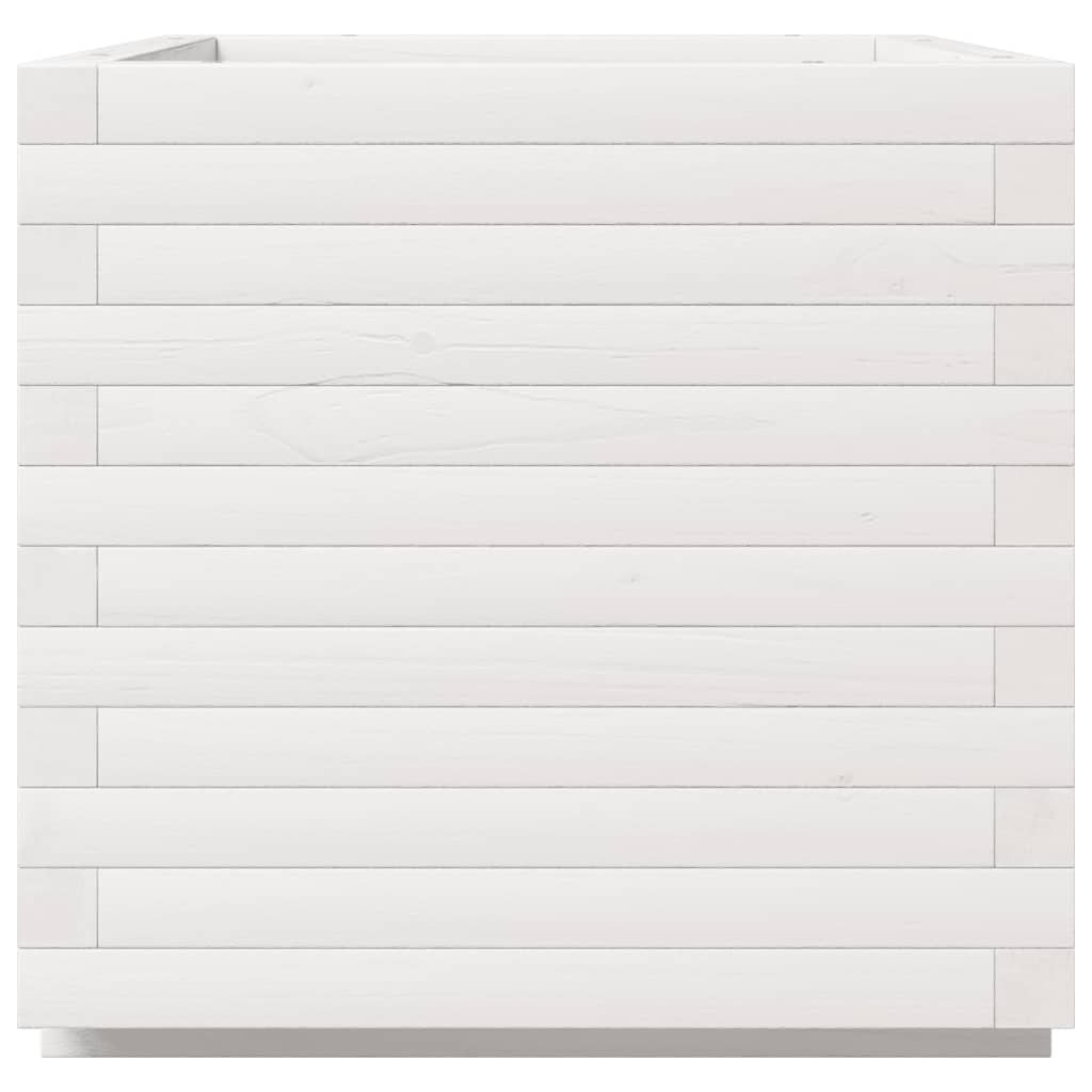 vidaXL Jardinière blanc 50x50x49,5 cm bois de pin massif
