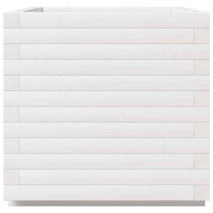 vidaXL Jardinière blanc 50x50x49,5 cm bois de pin massif