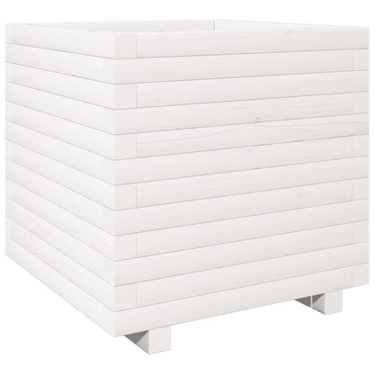 vidaXL Jardinière blanc 50x50x49,5 cm bois de pin massif