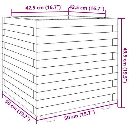 vidaXL Jardinière blanc 50x50x49,5 cm bois de pin massif