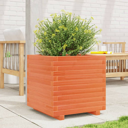 vidaXL Jardinière cire marron 50x50x49,5 cm bois de pin massif