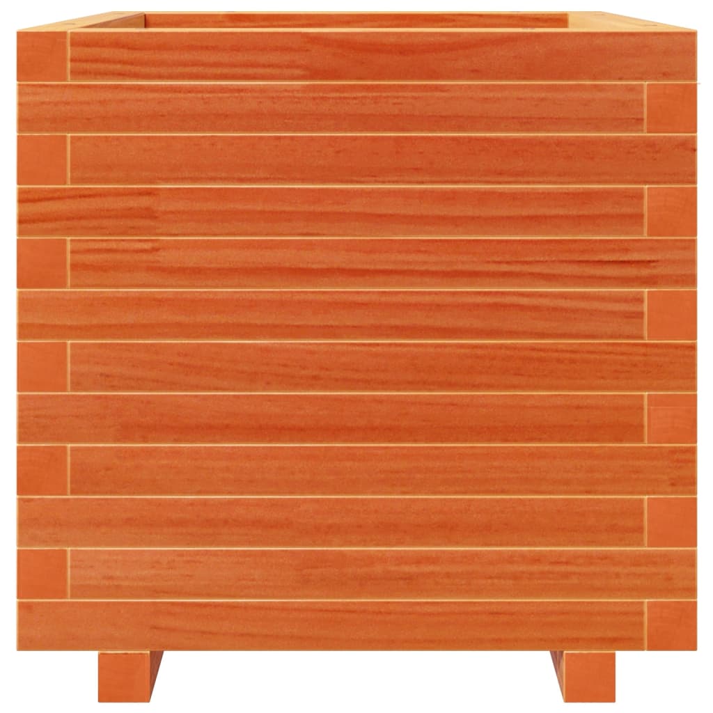 vidaXL Jardinière cire marron 50x50x49,5 cm bois de pin massif