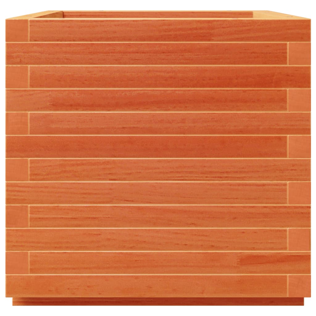 vidaXL Jardinière cire marron 50x50x49,5 cm bois de pin massif