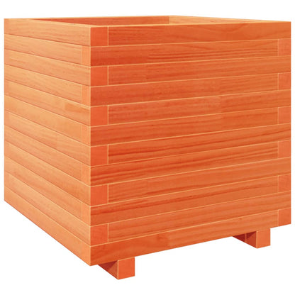 vidaXL Jardinière cire marron 50x50x49,5 cm bois de pin massif