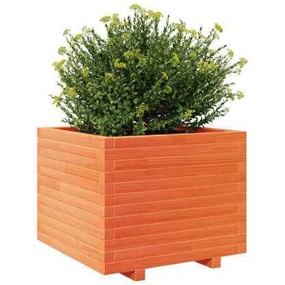 vidaXL Jardinière cire marron 60x60x49,5 cm bois de pin massif