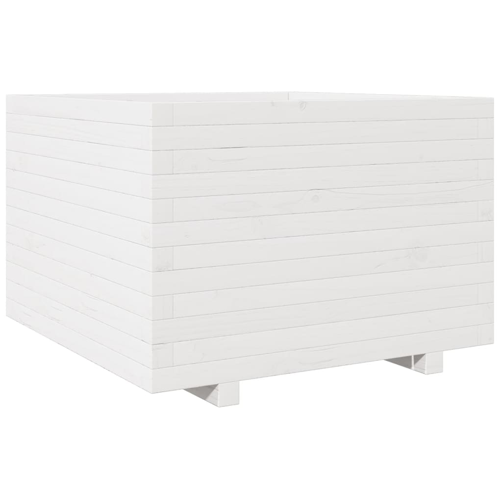 vidaXL Jardinière blanc 70x70x49,5 cm bois de pin massif