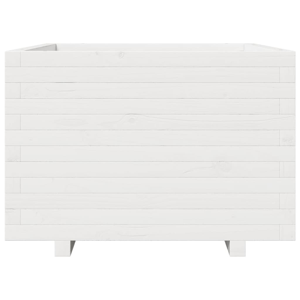 vidaXL Jardinière blanc 70x70x49,5 cm bois de pin massif