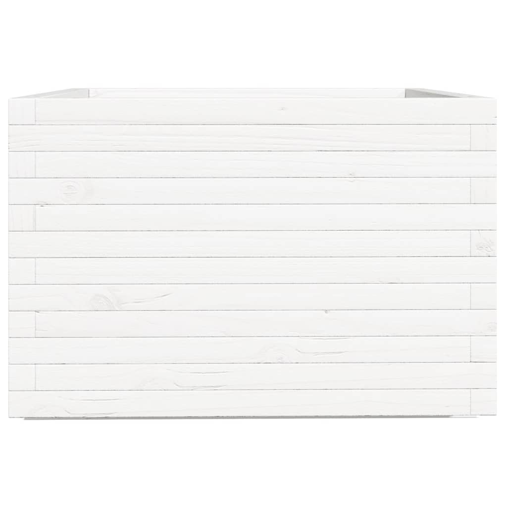 vidaXL Jardinière blanc 70x70x49,5 cm bois de pin massif