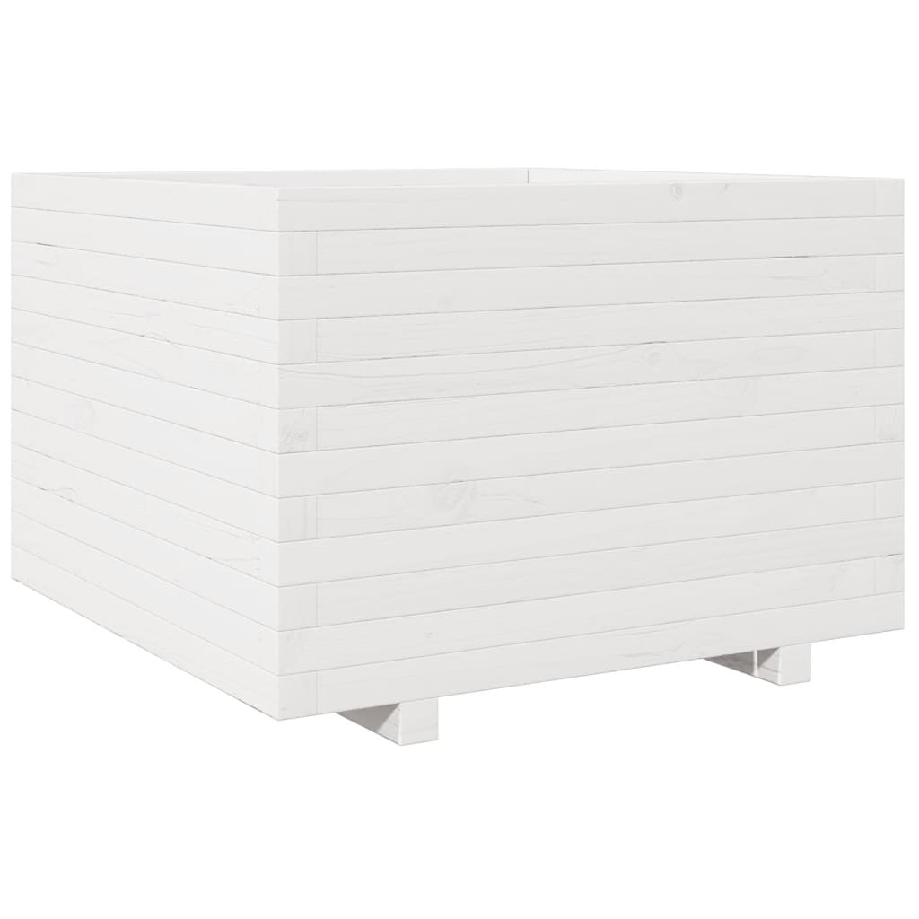 vidaXL Jardinière blanc 70x70x49,5 cm bois de pin massif