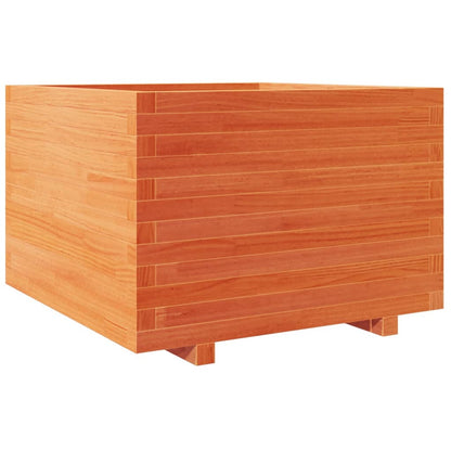 vidaXL Jardinière cire marron 70x70x49,5 cm bois de pin massif