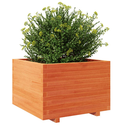 vidaXL Jardinière cire marron 70x70x49,5 cm bois de pin massif