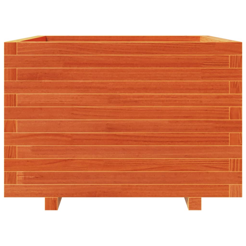 vidaXL Jardinière cire marron 70x70x49,5 cm bois de pin massif