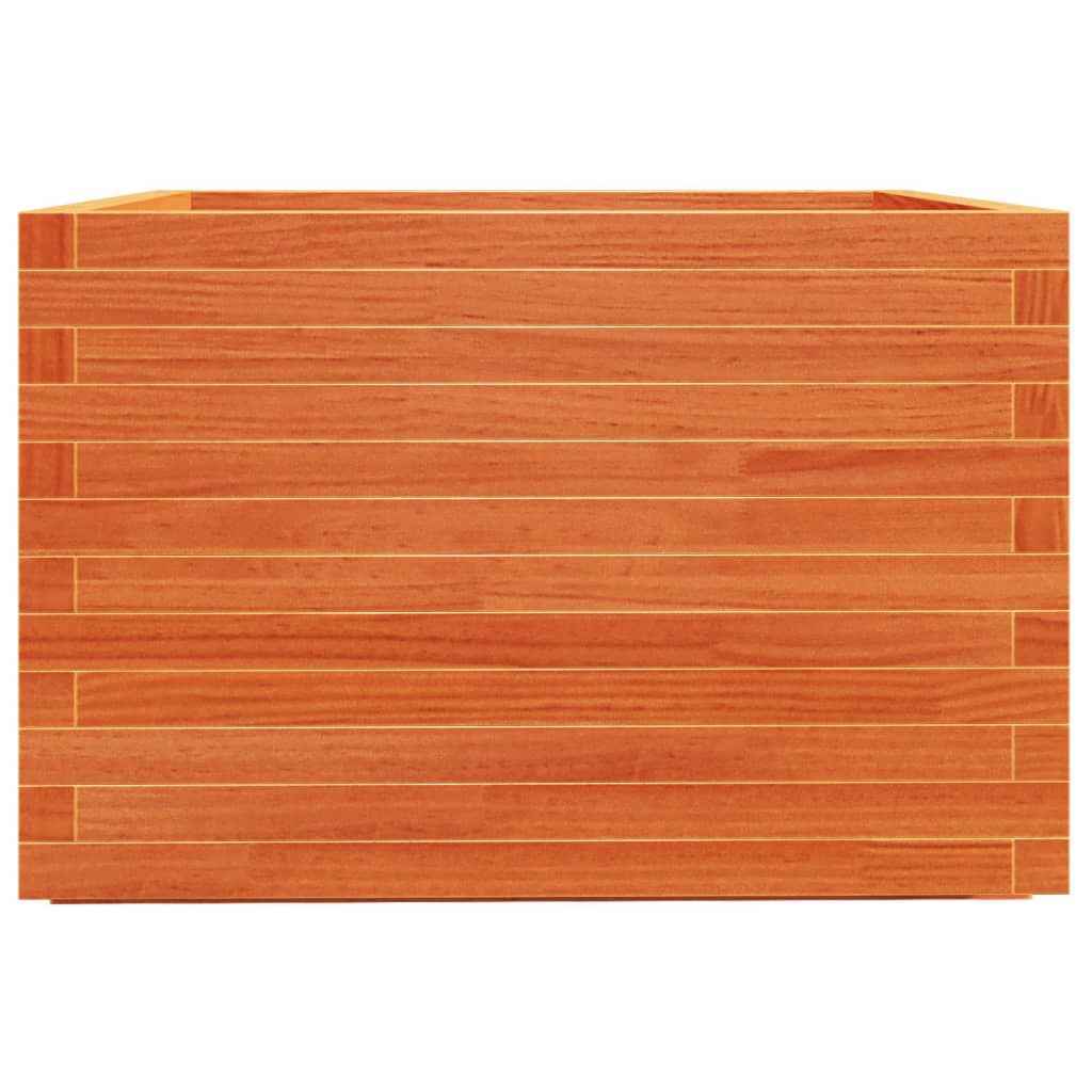 vidaXL Jardinière cire marron 70x70x49,5 cm bois de pin massif
