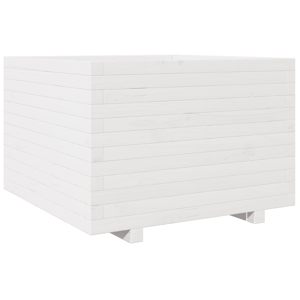 vidaXL Jardinière blanc 80x80x49,5 cm bois de pin massif