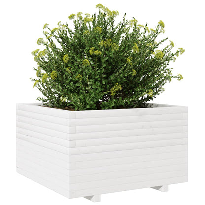 vidaXL Jardinière blanc 80x80x49,5 cm bois de pin massif
