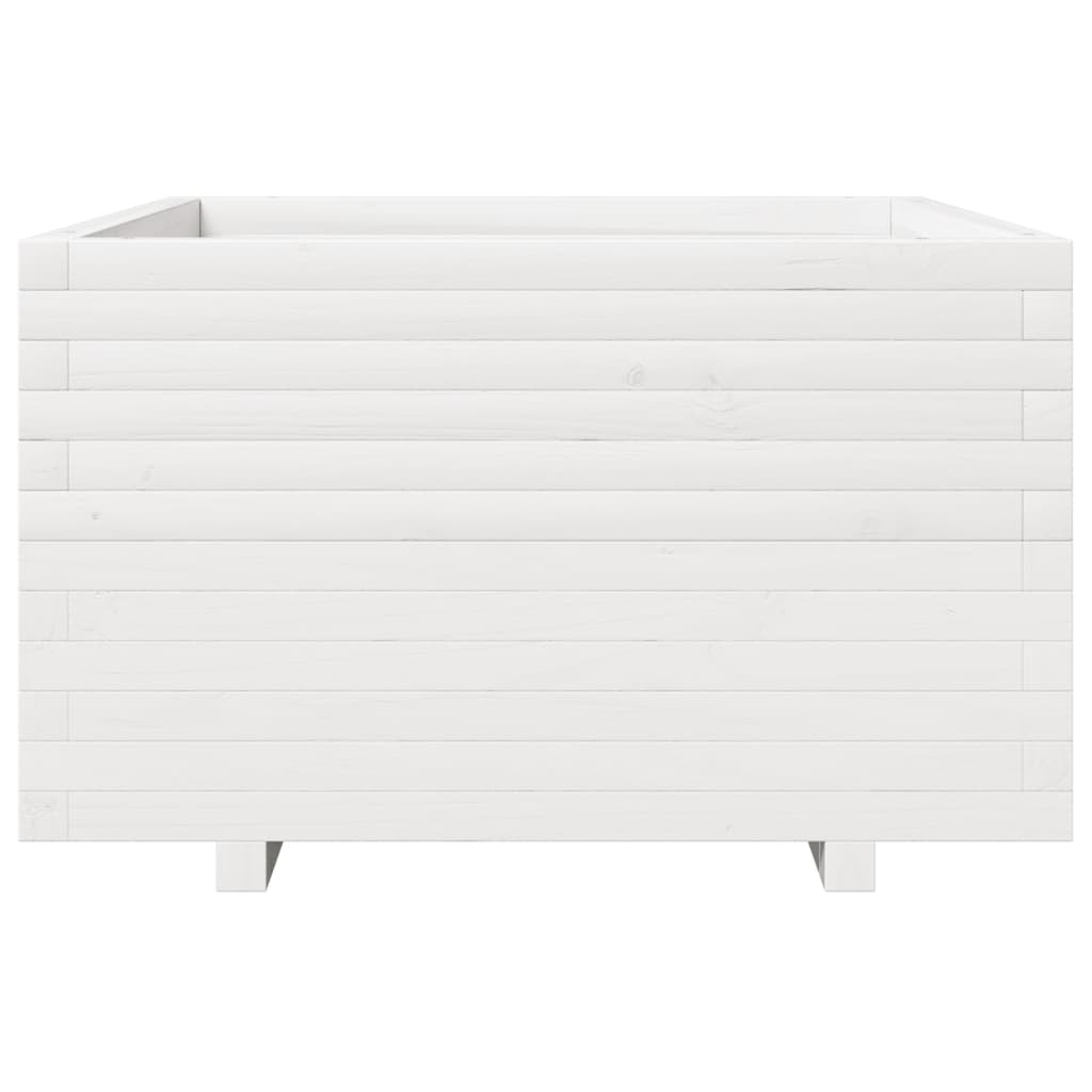 vidaXL Jardinière blanc 80x80x49,5 cm bois de pin massif