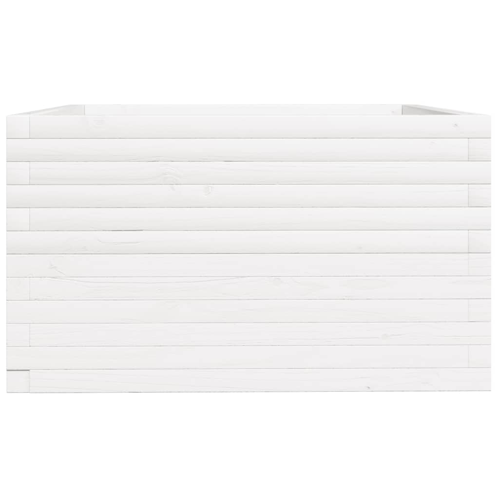 vidaXL Jardinière blanc 80x80x49,5 cm bois de pin massif