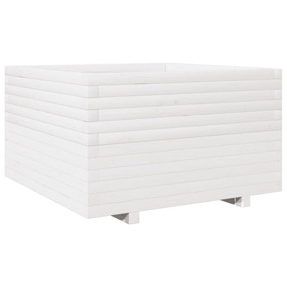 vidaXL Jardinière blanc 80x80x49,5 cm bois de pin massif