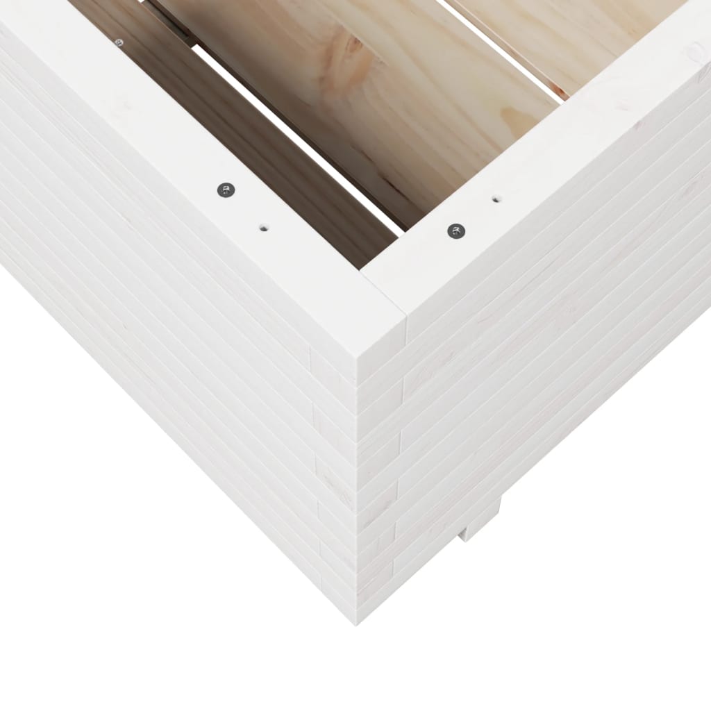 vidaXL Jardinière blanc 80x80x49,5 cm bois de pin massif