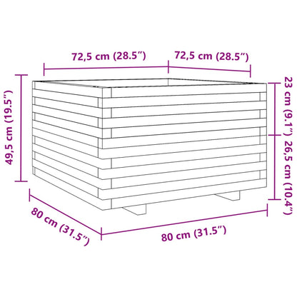 vidaXL Jardinière blanc 80x80x49,5 cm bois de pin massif