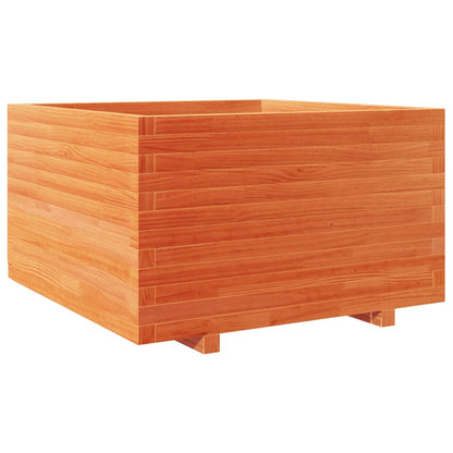 vidaXL Jardinière cire marron 80x80x49,5 cm bois de pin massif