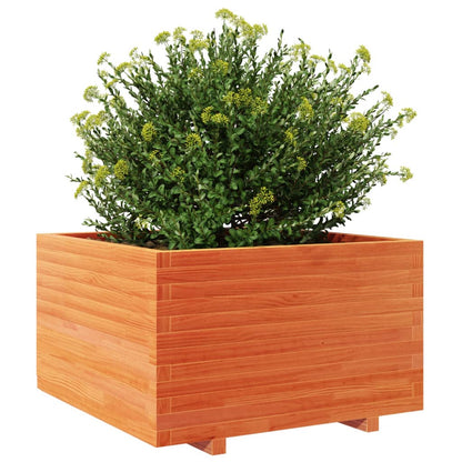 vidaXL Jardinière cire marron 80x80x49,5 cm bois de pin massif