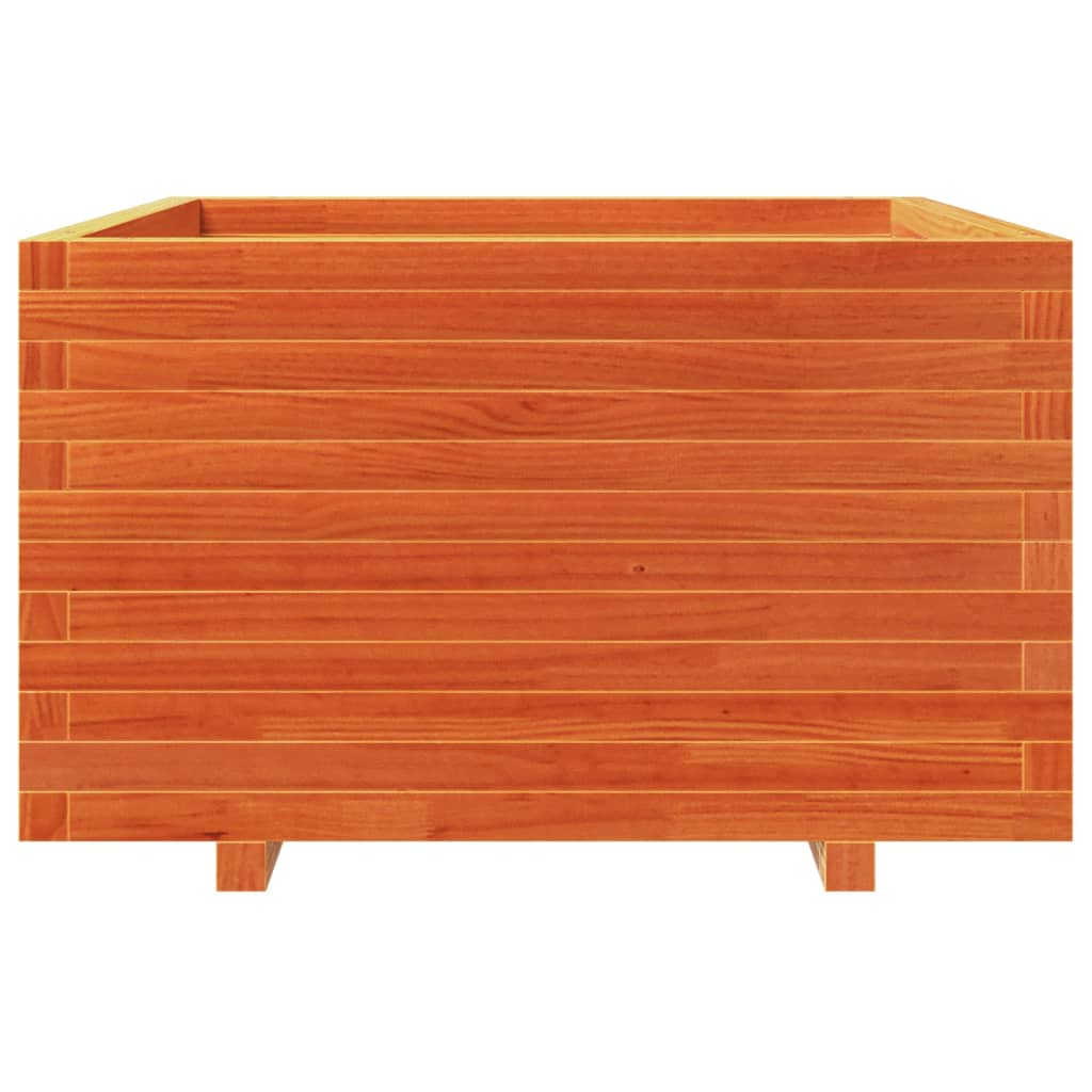 vidaXL Jardinière cire marron 80x80x49,5 cm bois de pin massif