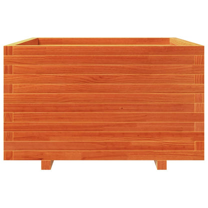 vidaXL Jardinière cire marron 80x80x49,5 cm bois de pin massif