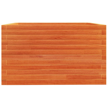 vidaXL Jardinière cire marron 80x80x49,5 cm bois de pin massif