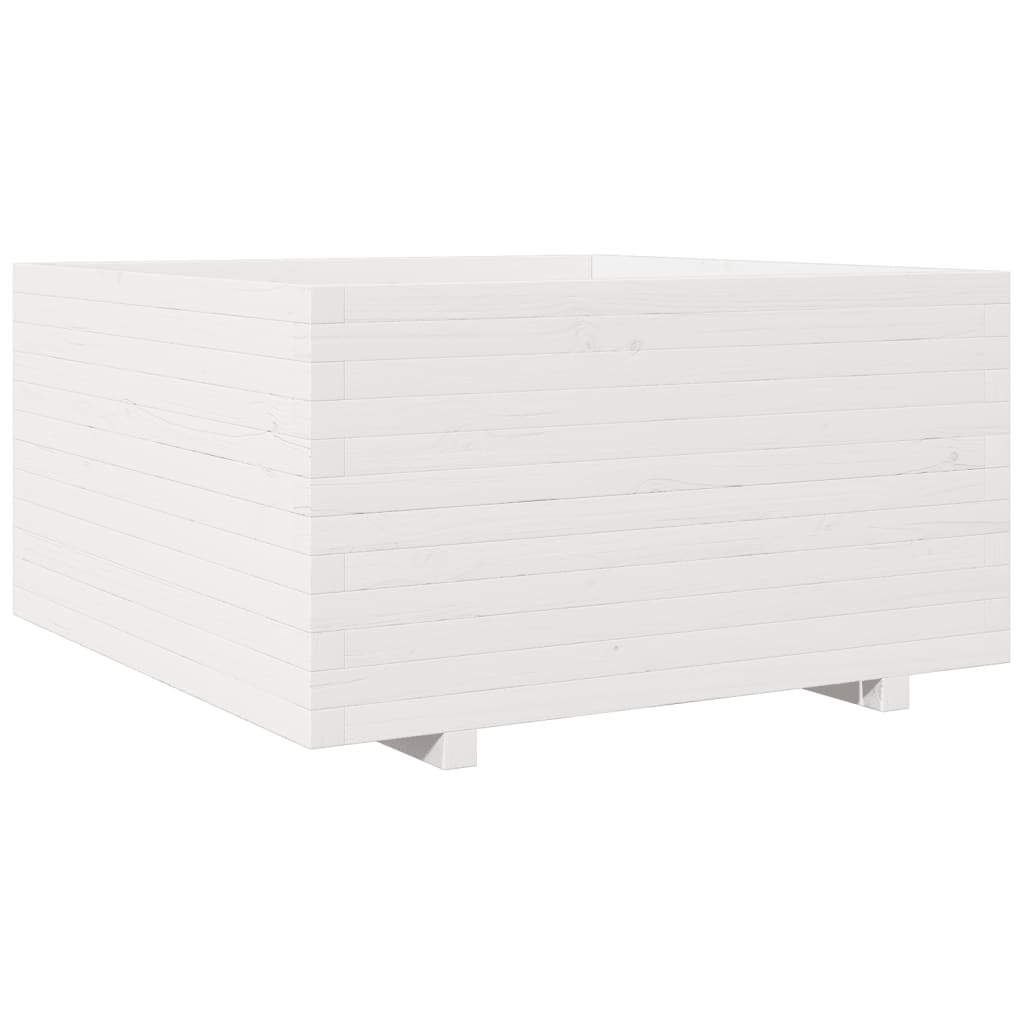 vidaXL Jardinière blanc 90x90x49,5 cm bois de pin massif