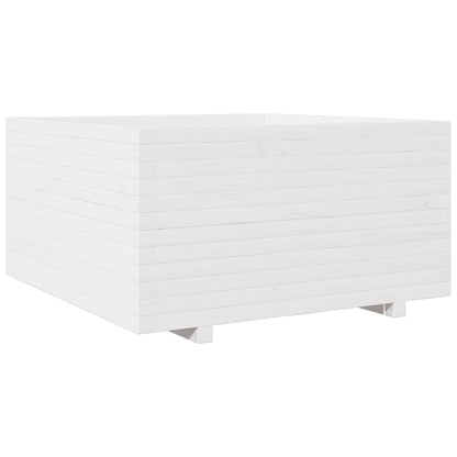 vidaXL Jardinière blanc 90x90x49,5 cm bois de pin massif