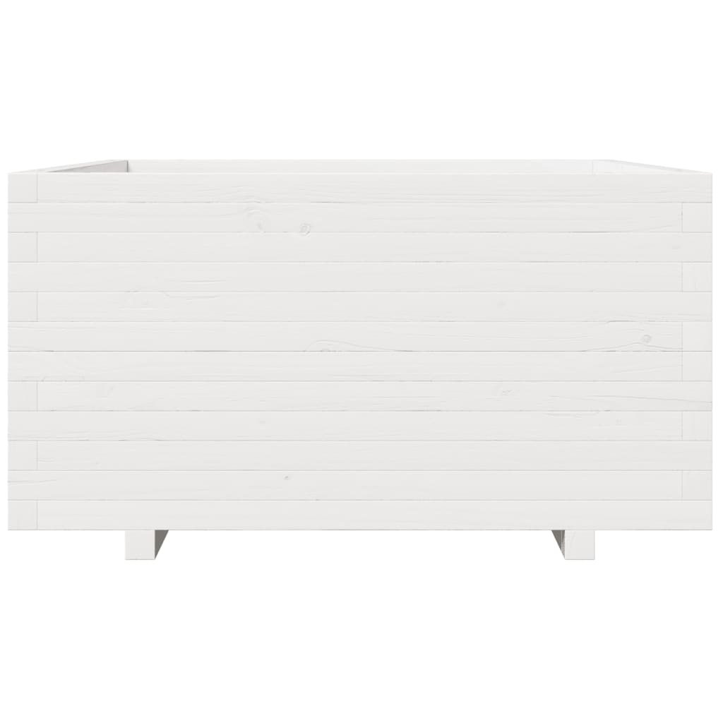vidaXL Jardinière blanc 90x90x49,5 cm bois de pin massif