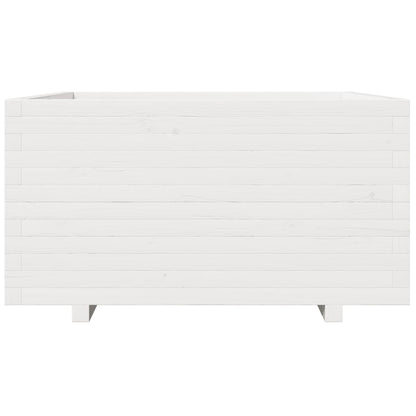 vidaXL Jardinière blanc 90x90x49,5 cm bois de pin massif
