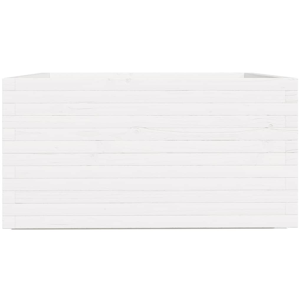 vidaXL Jardinière blanc 90x90x49,5 cm bois de pin massif