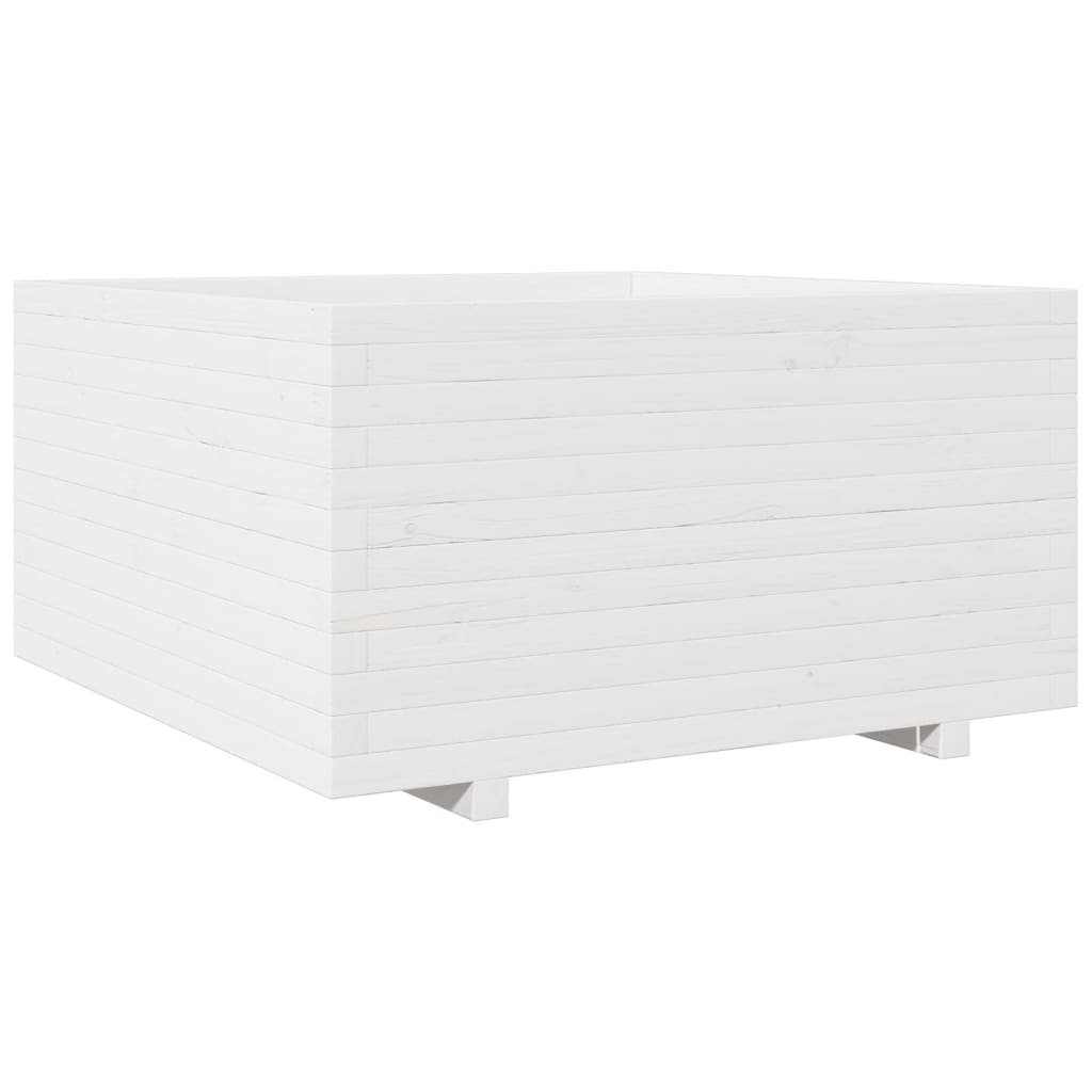 vidaXL Jardinière blanc 90x90x49,5 cm bois de pin massif