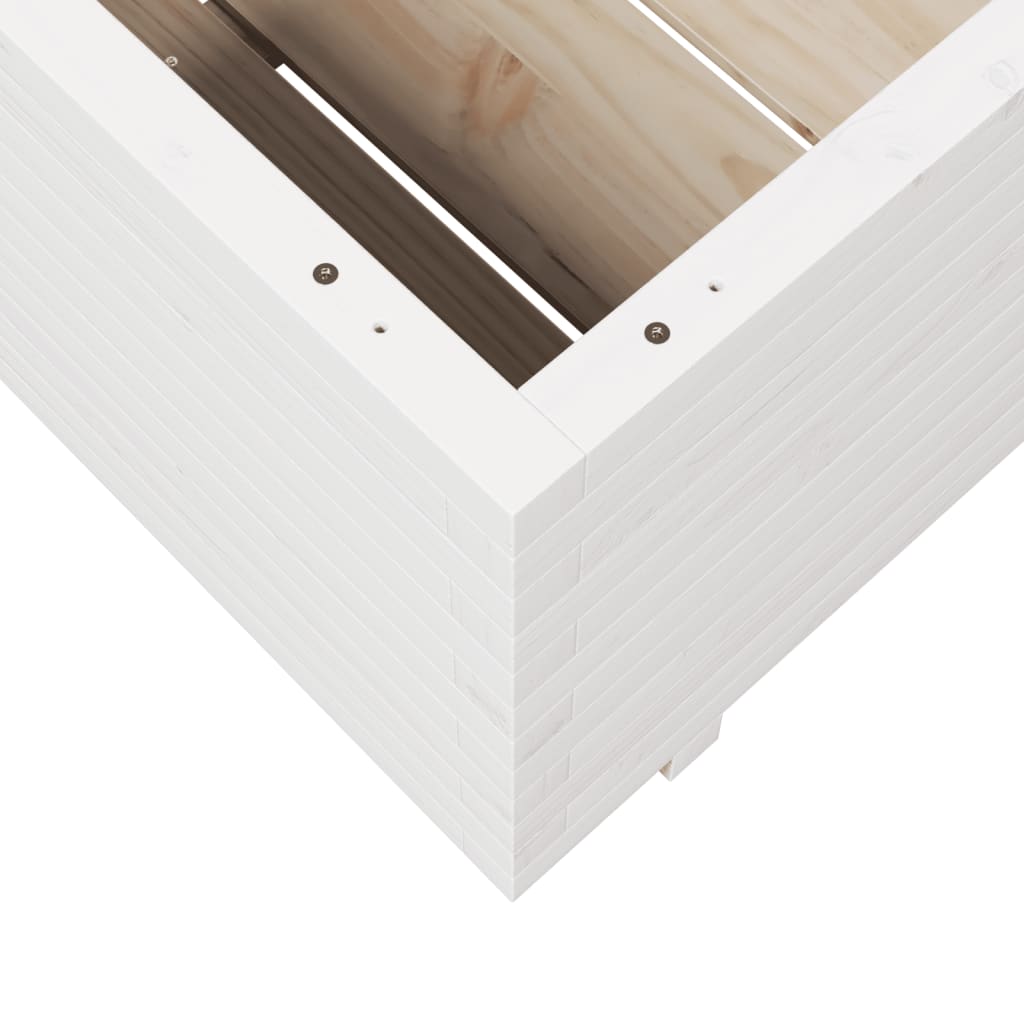 vidaXL Jardinière blanc 90x90x49,5 cm bois de pin massif