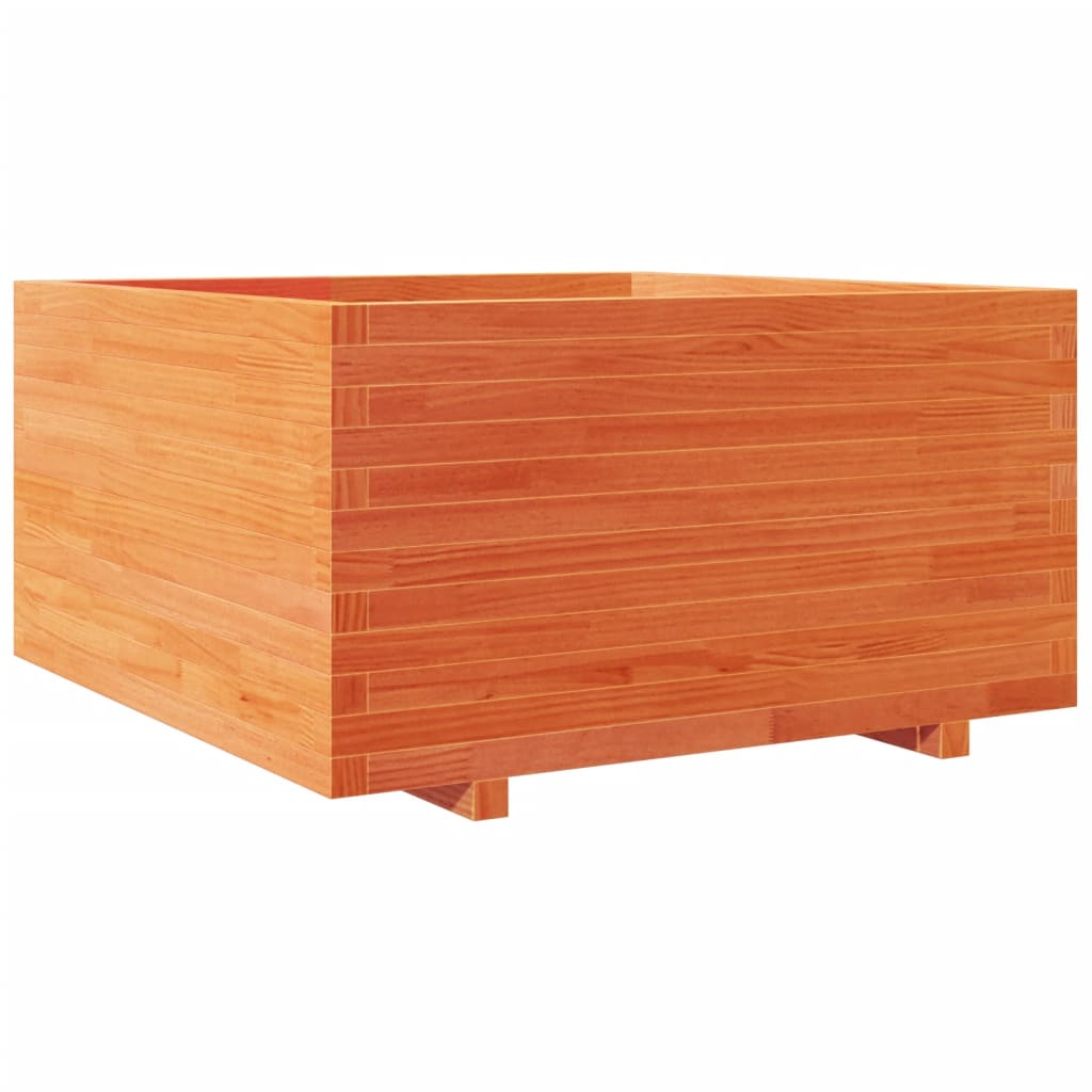 vidaXL Jardinière cire marron 90x90x49,5 cm bois de pin massif