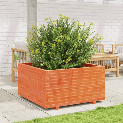 vidaXL Jardinière cire marron 90x90x49,5 cm bois de pin massif