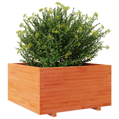 vidaXL Jardinière cire marron 90x90x49,5 cm bois de pin massif