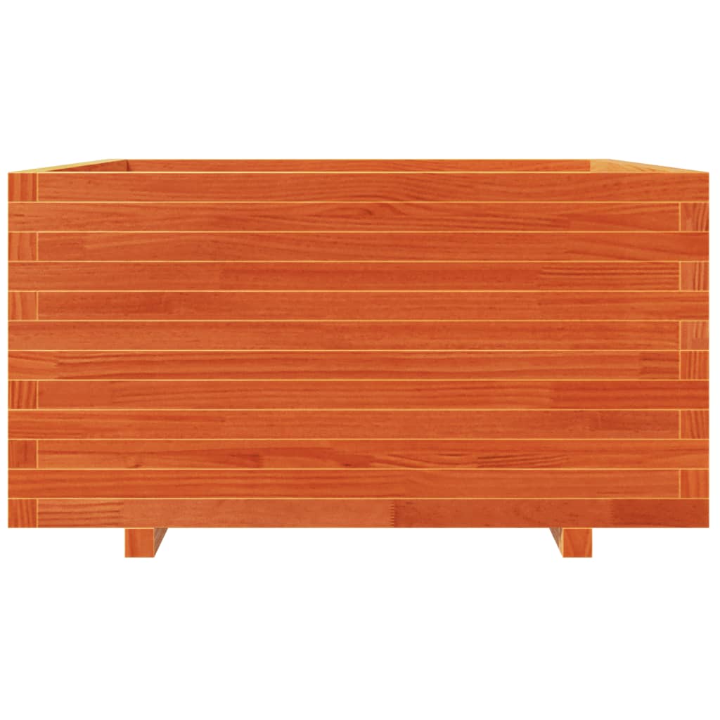 vidaXL Jardinière cire marron 90x90x49,5 cm bois de pin massif